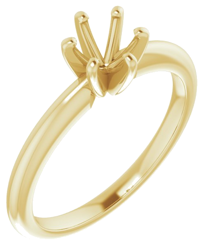 Sužadėtuvių Žiedas „Solitaire“ 585 Geltonojo Aukso Round 5.2mm (1)