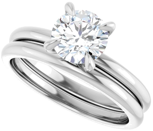 14K White  6.5 mm Round Solitaire Engagement Ring Mounting (10)