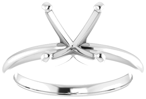 14K White  9 mm Round Solitaire Engagement Ring Mounting (3)