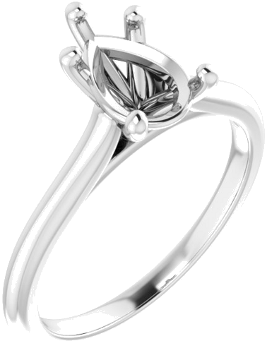 Sužadėtuvių Žiedas „Solitaire“ 585 Baltojo Aukso Pear Shape 9mm x 6mm (1)