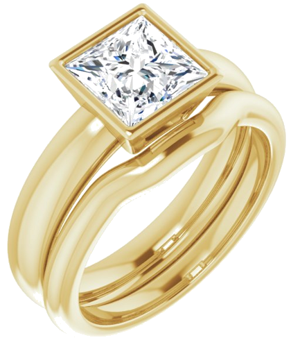 14K Yellow 6.5 mm Square Engagement Ring Mounting (6)