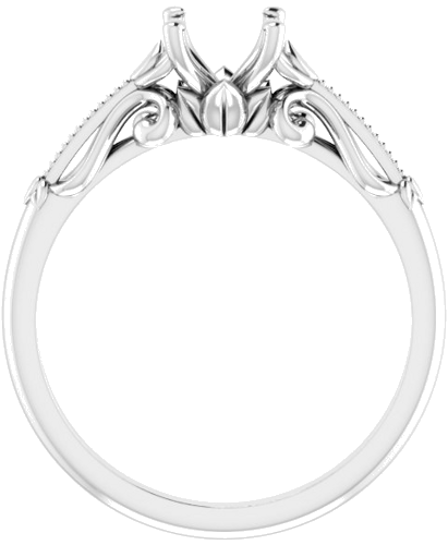 Sužadėtuvių Žiedas „Sculptural-Inspired Solitaire“ 585 Baltojo Aukso Round 5.8mm (2)