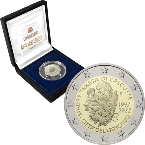 2022 Vatikanas Motina Teresė 2 eurų Proof moneta (1)