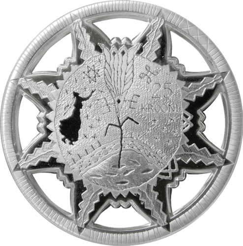 2010 Эстония Последние Кроны набор серебряных и золотых монет (6)