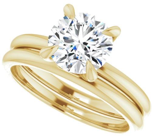 14K Yellow  7.4 mm Round Solitaire Engagement Ring Mounting (10)