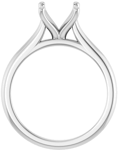 14K White 8.2 mm Round Solitaire Engagement Ring Mounting (2)