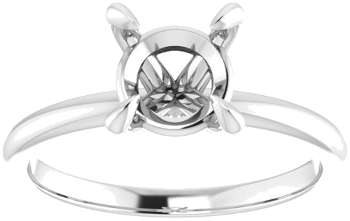 14K White  7.4 mm Round Solitaire Engagement Ring Mounting (3)