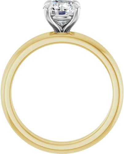 14K Yellow White 6.5 mm Round Solitaire Engagement Ring Mounting (7)