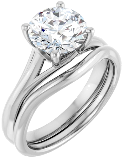 14K White 8 mm Round Solitaire Engagement Ring Mounting (6)