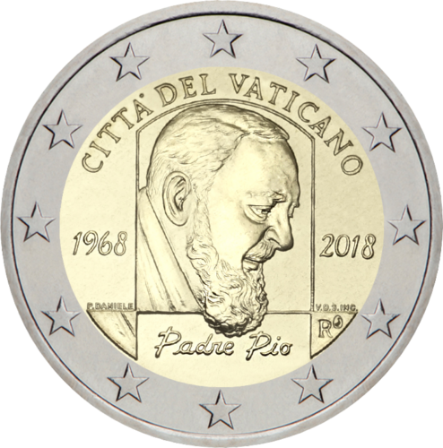 2018 Vatikāna tēvs Piuss 2 eiro monēta (1)