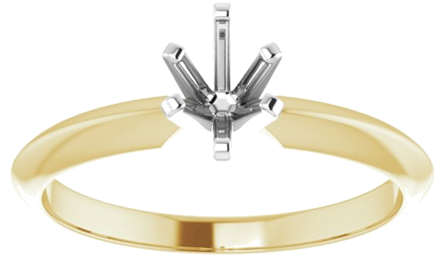 Sužadėtuvių Žiedas „Solitaire“ 585 Baltojo Ir Geltonojo Aukso Oval 6mm x 4mm (3)