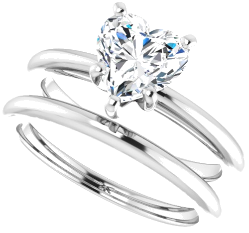 Sužadėtuvių Žiedas „Solitaire“ 585 Baltojo Aukso Heart Shape 7mm (10)