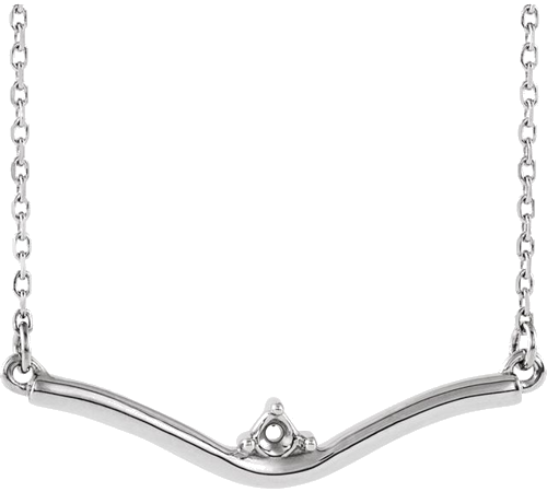 Sterling Silver 1-Stone Bar Family 16-18  Necklace Mounting (1)