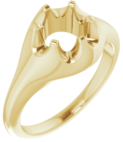10K Yellow 6 mm Round Solitaire Engagement Ring Mounting (1)