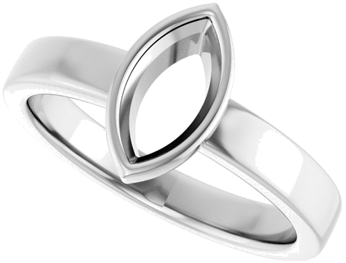 14K White 9x4.5 mm Marquise Solitaire Engagement Ring Mounting (5)