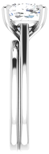 14K White  8 mm Cushion Solitaire Engagement Ring Mounting (9)