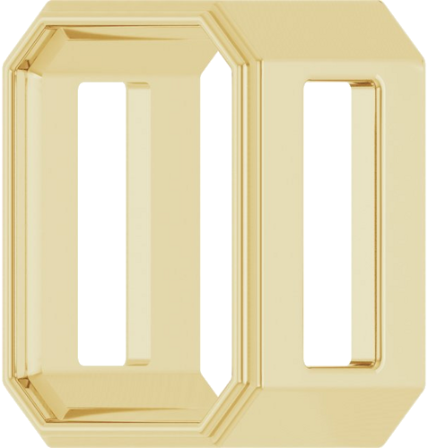 Pakabukas „Solitaire Slide“ 585 Geltonojo Aukso Emerald 8mm x 6mm (2)