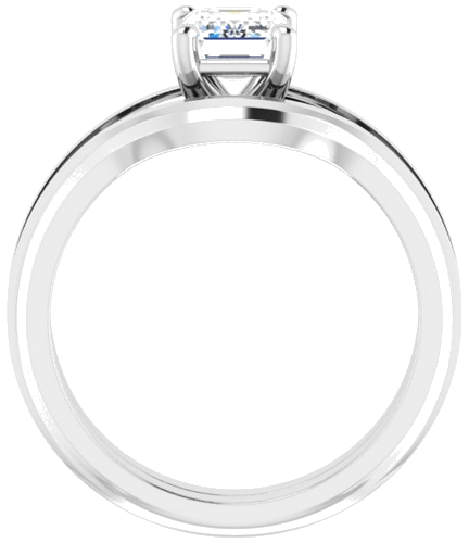 14K White 7x5 mm Emerald Solitaire Engagement Ring Mounting (7)