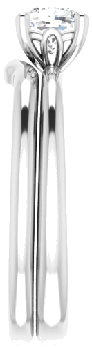 14K White 5 mm Cushion Solitaire Engagement Ring Mounting (9)