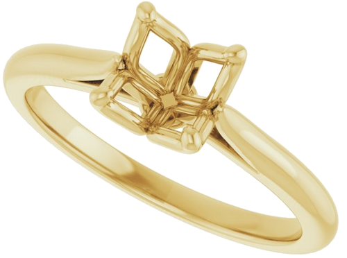 Sužadėtuvių Žiedas „Solitaire“ 585 Geltonojo Aukso Round 6.5mm (5)