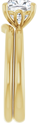 Sužadėtuvių Žiedas 18k yellow gold Cushion 7mm (9)