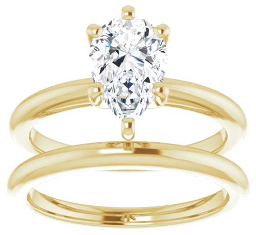 14K Yellow  9x6 mm Pear Solitaire Engagement Ring Mounting (8)