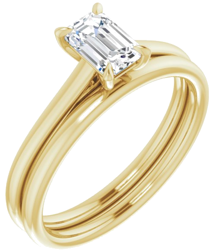 Sužadėtuvių Žiedas „Solitaire“ 585 Geltonojo Aukso Emerald 6mm x 4mm (6)