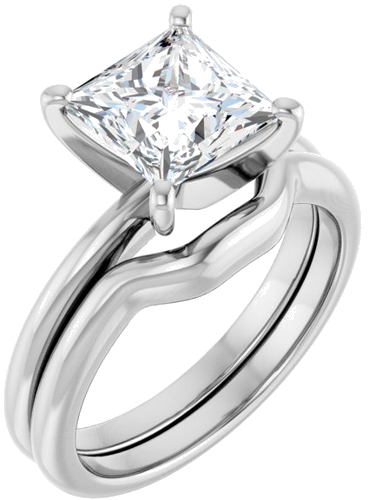 Sužadėtuvių Žiedas „Solitaire“ 585 Baltojo Aukso Square 7mm (6)