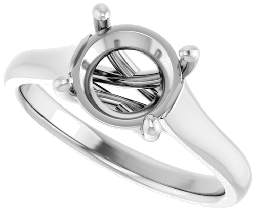Platinum 8 mm Round Solitaire Engagement Ring Mounting (5)