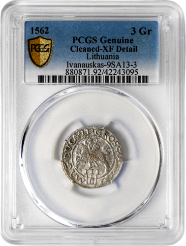 3 монети 1562 Почистена-XF Подробно (Сертифицирано от PCGS) (1)