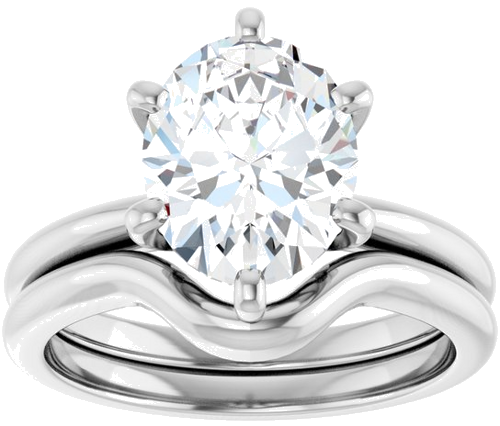 Sužadėtuvių Žiedas „Solitaire“ 585 Baltojo Aukso Oval 10mm x 8mm (8)