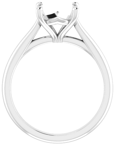 14K White 8 mm Cushion Solitaire Engagement Ring Mounting (2)