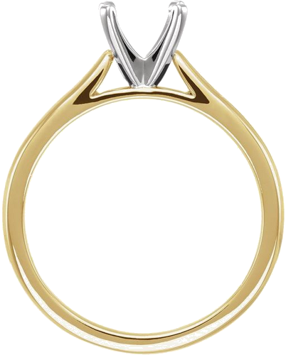14K Yellow White 6.5 mm Round Solitaire Engagement Ring Mounting (2)