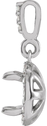 14K White 6 mm Round 1 10 CTW Natural Diamond Semi-Set Pendant (2)