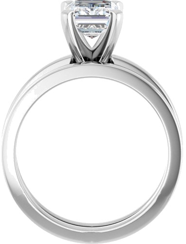 14K White 8x6 mm Emerald Solitaire Engagement Ring Mounting (7)