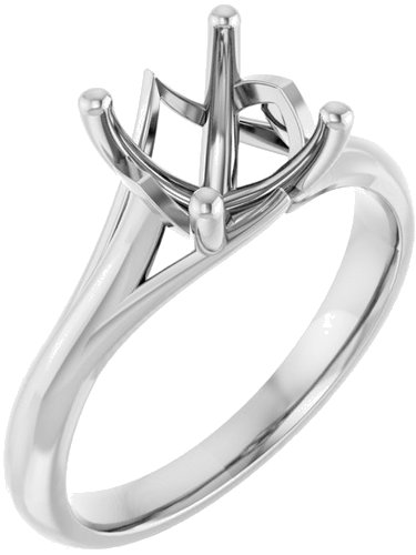 Sužadėtuvių Žiedas „Solitaire“ 585 Baltojo Aukso Round 8mm (1)