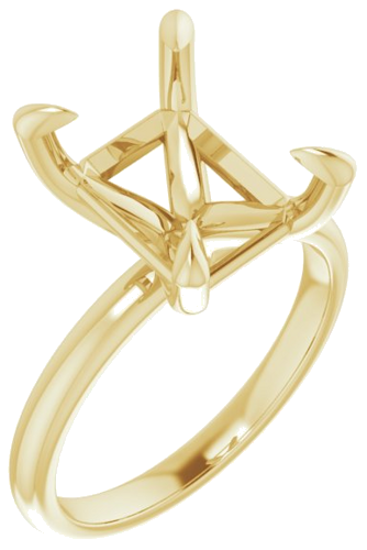 Sužadėtuvių Žiedas „Solitaire“ 417 Geltonojo Aukso Emerald 11mm x 9mm (1)