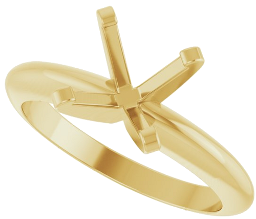 14K Yellow 7.6 mm Round Solitaire Engagement Ring Mounting (5)