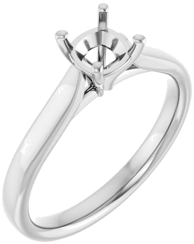 14K White 5 mm Cushion Engagement Ring Mounting (1)