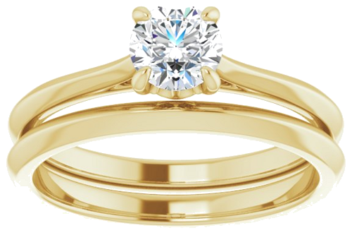 14K Yellow 5.2 mm Round Solitaire Engagement Ring Mounting (8)