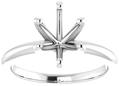 14K White  9x7 mm Oval Solitaire Engagement Ring Mounting (3)