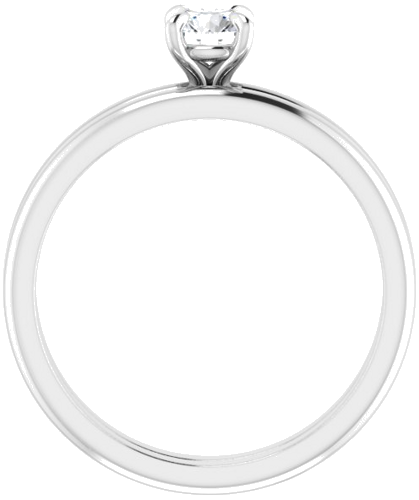 14K White  4.4 mm Round Solitaire Engagement Ring Mounting (7)