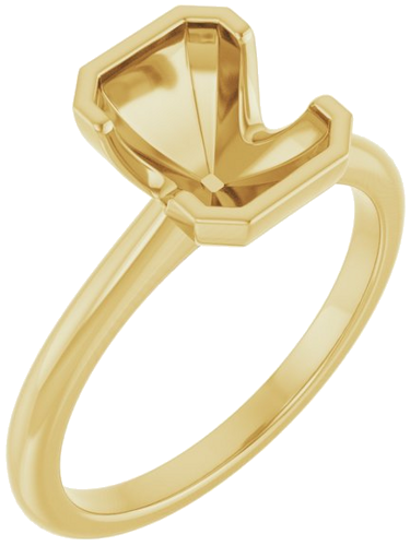 Sužadėtuvių Žiedas „Solitaire“ 585 Geltonojo Aukso Emerald 8mm x 6mm (1)