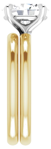 Sužadėtuvių Žiedas „Solitaire“ 750 Baltojo Ir Geltonojo Aukso Oval 9mm x 7mm (9)