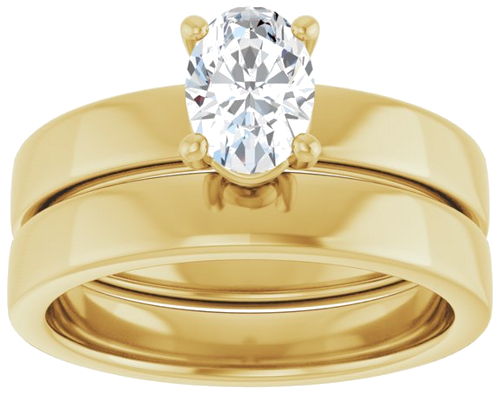 14K Yellow 7x5 mm Oval Solitaire Engagement Ring Mounting (8)