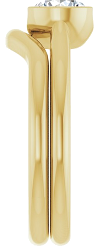 Sužadėtuvių Žiedas „Half Bezel Solitaire“ 585 Geltonojo Aukso Round 5.8mm (9)