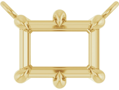 Pakabukas „Emerald 6-Prong“ 585 Geltonojo Aukso Emerald 7mm x 5mm (1)