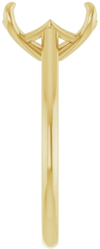 14K Yellow 9x7 mm Emerald Solitaire Engagement Ring Mounting (4)