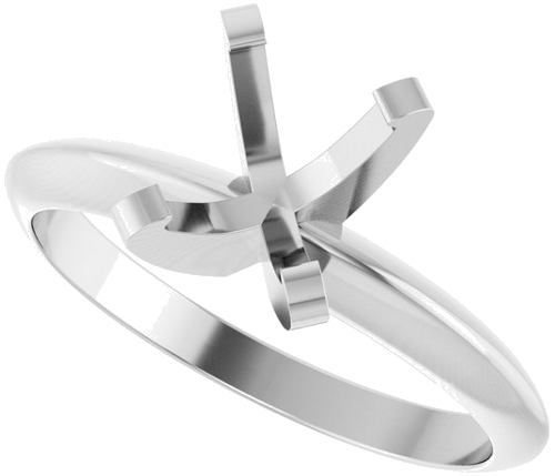 Sužadėtuvių Žiedas „Solitaire“ 585 Baltojo Aukso Oval 8mm x 6mm (5)