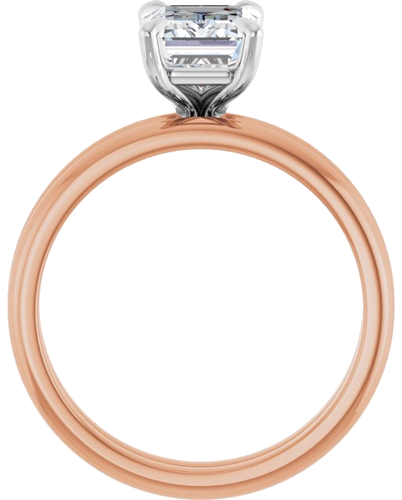 14K Rose White 8 x 6 mm Emerald Engagement Ring Mounting (7)